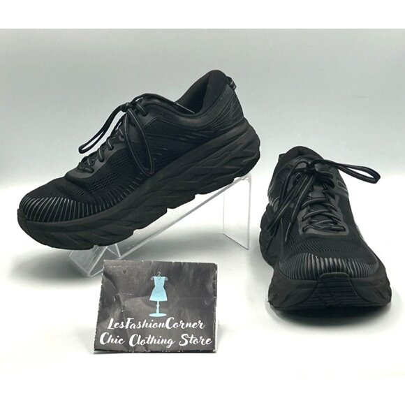 Hoka One One Shoes - Hoka One One Women's Black Bondi 7 Wide Running Shoes Size 8.5 D 3077